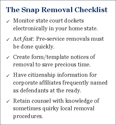 The Snap Removal Checklist