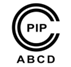PIP logo featuring bold black letters inside two open concentric circles, with the letters A, B, C, and D aligned below. Minimal, modern black-and-white circular design representing the PIP brand