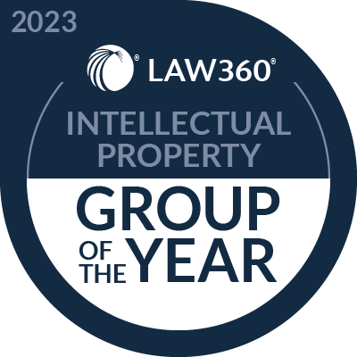 Law360 IP Group of the Year logo