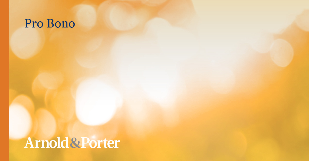 Washington Council of Lawyers Profiles Arnold & Porter's Pro Bono ...